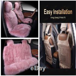 Stylish Car SUV Seat Cover Mat Pad Pink Premium Plush Warm Keeper Interior Decor