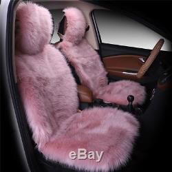 Stylish Car SUV Seat Cover Mat Pad Pink Premium Plush Warm Keeper Interior Decor