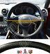 UNIVERSAL FAUX LEATHER CARBON FIBRE LOOK STEERING WHEEL COVER BLACK Nissan 1