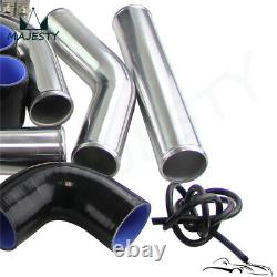 Universal 2.25 550x230x65mm Intercooler +Aluminum Pipe Hose Kit+BOV Kit Black