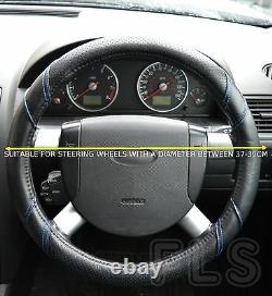 Universal Faux Leather Look Blue Steering Wheel Cover Fits Nissan