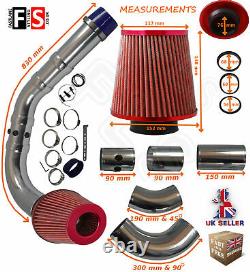 Universal Performance Cold Air Feed Pipe Air Filter Kit Red 2103rf-nsn1