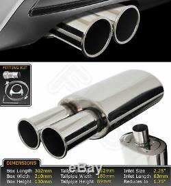 Universal Performance Free Flow Stainless Exhaust Backbox St35 Nsn1