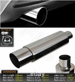 Universal Performance Free Flow Stainless Steel Exhaust Backbox Lmr-004l-nsn1