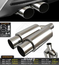 Universal Performance Free Flow Stainless Twin Exhaust Backbox Ld16-nsn2