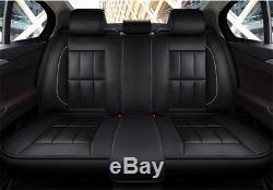 Universal Standard 5 Seat Car Seat Covers Leather Black (Rear + Front)-No pillow