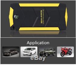 Vehicle Car Booster Start Jumper Battery 82800mAh Rate Diesel Power Bank 8LED