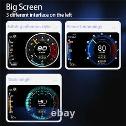 Vehicle OBD2+GPS Multi Gauge Head Up Display Car Digital Speedometer Alarm Trubo