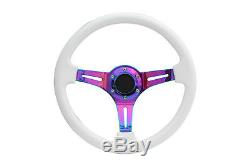 White Purple Quick Release TS Steering Wheel + Boss Kit for NISSAN 003