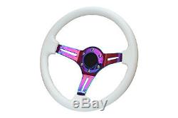 White Purple TS Steering Wheel + Boss Kit for NISSAN 023