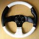 White Sports Steering Wheel 320mm in PVC Leather Imitation