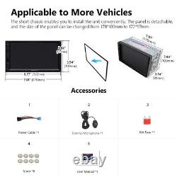 Wireless CarPlay Android Auto 7 Double Din Car Stereo Radio Head Unit Bluetooth