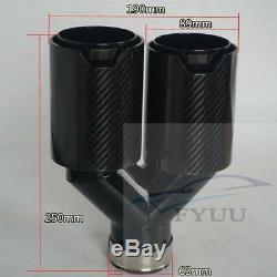 Y Style Full Glossy Car Thickened 100% Exhaust Dual TWIN End Tips 63mm/89MM L+R